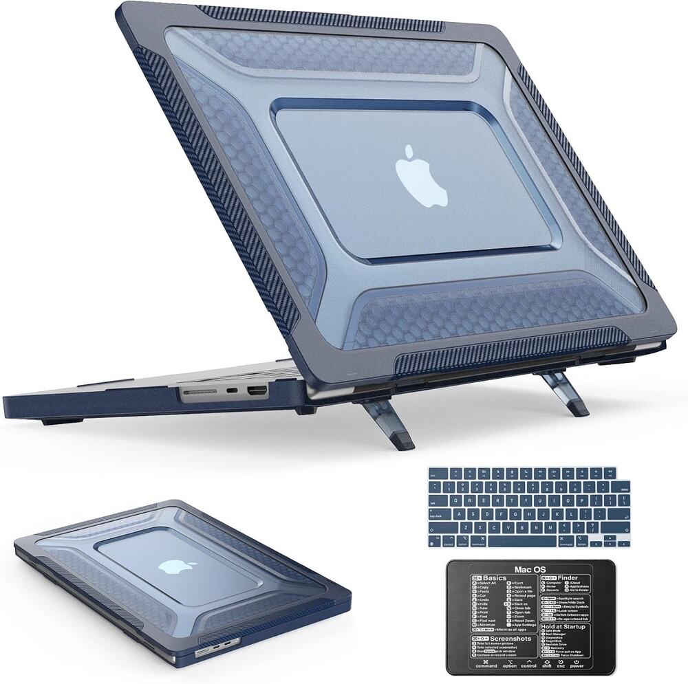 SEYMAC Stock Case For MacBook Pro 16 Inch, Shock-Absorbing Protection With-Blue